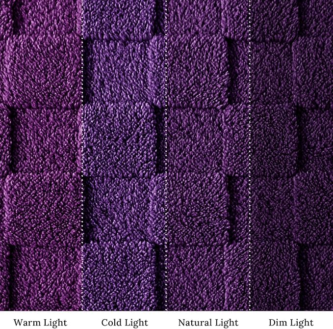 Exclusivo Mezcla Twin Size Flannel Fleece Blanket, Super Soft and Warm Lightweight Checkered Pattern Blankets for All Seasons, 60x80 Inches, Purple