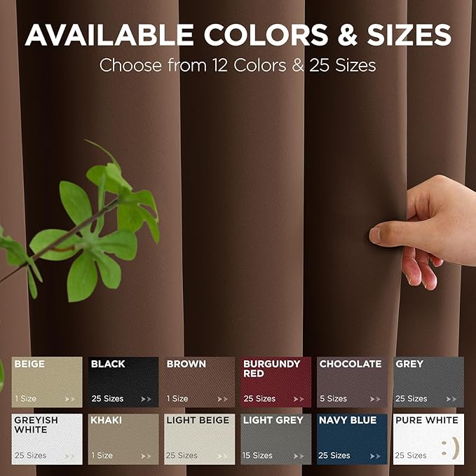 Joydeco Blackout Door Curtain for Doorway Privacy 78 Inches Long, Grommet Closet Curtain for Open Closet, Room Divider for Bedroom Living Room (Brown, 40Wx78L, 1 Panel)