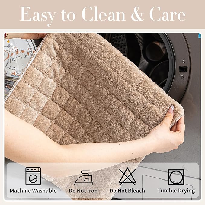 Velvet Couch Cover, Washable Sectional Sofa Cover, Anti Slip Sofa Slipcover for 3 Cushion Couch Sofa L Shaped Armrest Backrest, Furniture Protector Covers for Pets Kids(Khaki, Only 1 PCS)