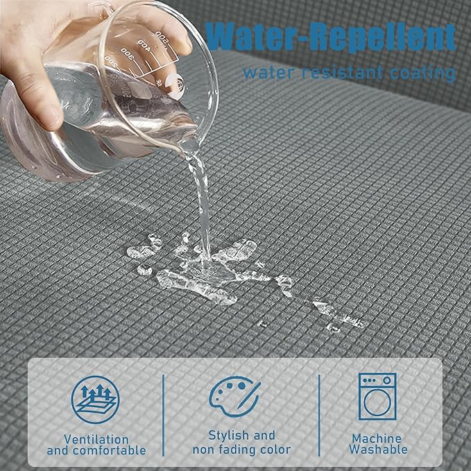 Water Repellent Sofa Seat Cushion Covers High Stretch Furniture Protector (Sofa Cushion, Dove Grey)