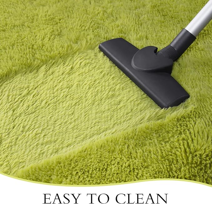 Chicrug Soft Runner Rug for Bedroom Living Room Plush Fluffy Rugs 2x6 Feet, Shag Furry Runner Carpet Non Shedding for Nursery Children Kids Girls Room Home Decorative, Green