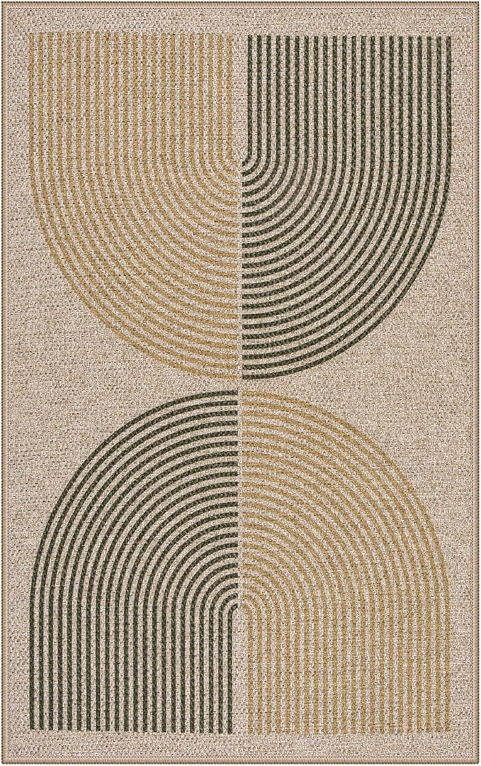 Lahome Enfys Rainbow 20"x32" Door Mat Indoor Entrance, Small Indoor Outdoor Door Easy Jute Rug, Farmhouse Neutral Non Slip Non Shedding Washable Kitchen Mats for Floor Entryway