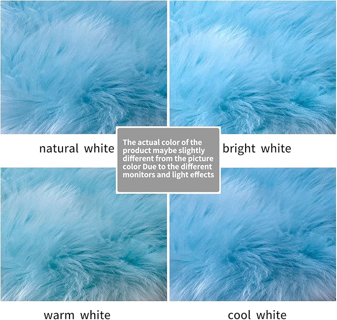 Faux Fur Rug for Bedroom, Fluffy Runner Rugs Soft Sheepskin Rug Sofa Couch Seat Cushion, 2x6ft Sky Blue Plush Area Rug Shag Rugs Floor Carpets for Nursery Bedside, Cute Shaggy Fuzzy Home Decor