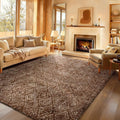 Ophanie Brown and White Diamond Striped Rugs for Living Room 8x10, Fluffy Shag Large Fuzzy Plush Soft Carpets, Shaggy Rugs for Bedroom, Carpet for Kids Boys Girls Dorm Nursery Home Decor Aesthetic