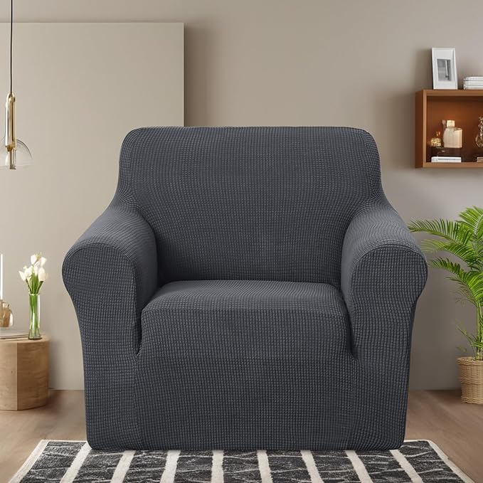 U-NICE HOME Recliner Chair Covers Stretch Couch Cover Sofa Cover Sofa Slipcover Furniture Protector for Chair Cover Pet Friendly(Armchair, Dark Grey)