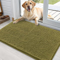 OLANLY Dog Door Mat for Muddy Paws 35x24, Absorbs Moisture and Dirt, Absorbent Non-Slip Washable Doormat, Quick Dry Chenille Mud Mat, Entry Indoor Entryway Carpet for Inside Floor, Willow Green