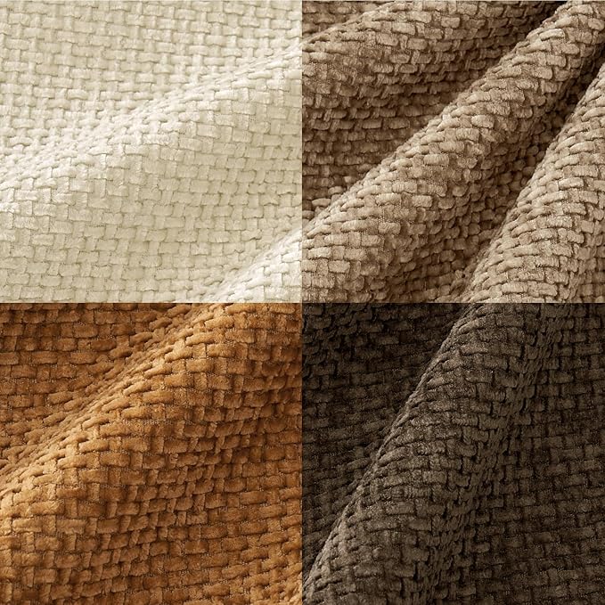 MIULEE Pack of 4 Brown Couch Throw Pillow Covers 18x18 Inch Soft Decorative Chenille Pillows Farmhouse Accent Cushions for Boho Home Decor Spring Sofa Bedroom Living Room