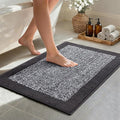 36x24 Large Bathroom Rugs Washable Non Slip, Dark Grey Bath Mat for Bathroom Floor Tub, Soft Absorbent Quick Dry Mats for Shower, Bathtub,Home Decor