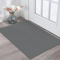 KOZYFLY Indoor Door Mat 2x3 ft Small Area Rugs Washable Front Door Mat Non Slip Rubber Backed Entryway Rug Cotton Entrance Doormat for Front Porch Bathroom Kitchen Bedroom, Grey/Dark Grey