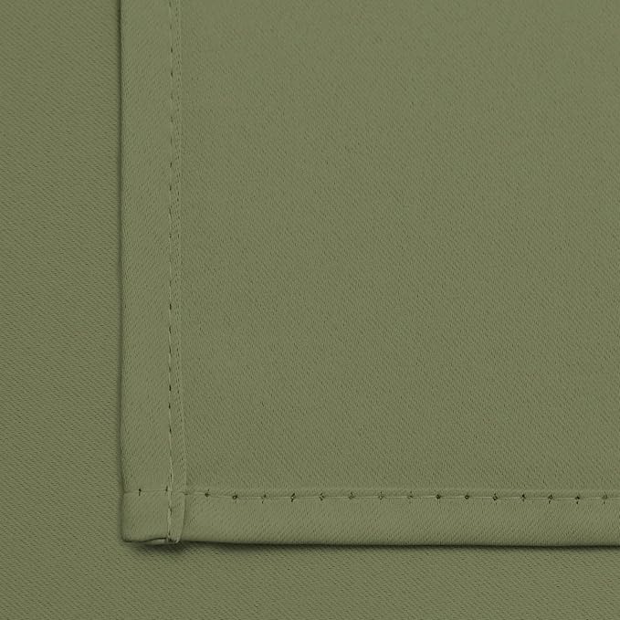 Yakamok Window Treatment Kitchen Drapes - Plain Solid Grommet Top Short Curtains for Kitchen Window(52Wx36L, Sage, 2 Panels)