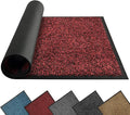 Mibao Front Door Mat, Dirt Trapper Welcome Mat for Outdoor Indoor, Non-Slip Waterproof Doormat, Durable Machine Washable Low Profile Entry Rug for Back Door Outside Patio Porch, 36" x 24", Red