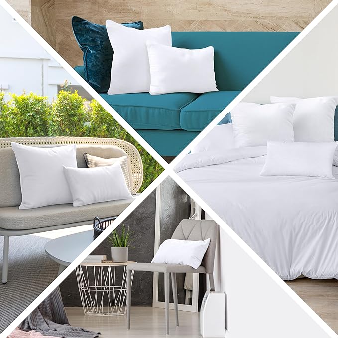 Utopia Bedding Throw Pillows (Set of 1, White) – 12 x 20 Inches Down Alternative Pillows for Bed, Sofa, and Couch - Fluffy Decorative Stuffer Pillow for Indoors & Outdoors