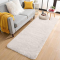 OLANLY 2x8 Machine Washable Runner Rugs for Hallway, Soft Fluffy Shaggy Bedside Rugs for Bedroom, Living Room, Indoor Floor Carpet for Kids Girls and Boys, Nursery Rooms, Home Decor Aesthetic, Ivory