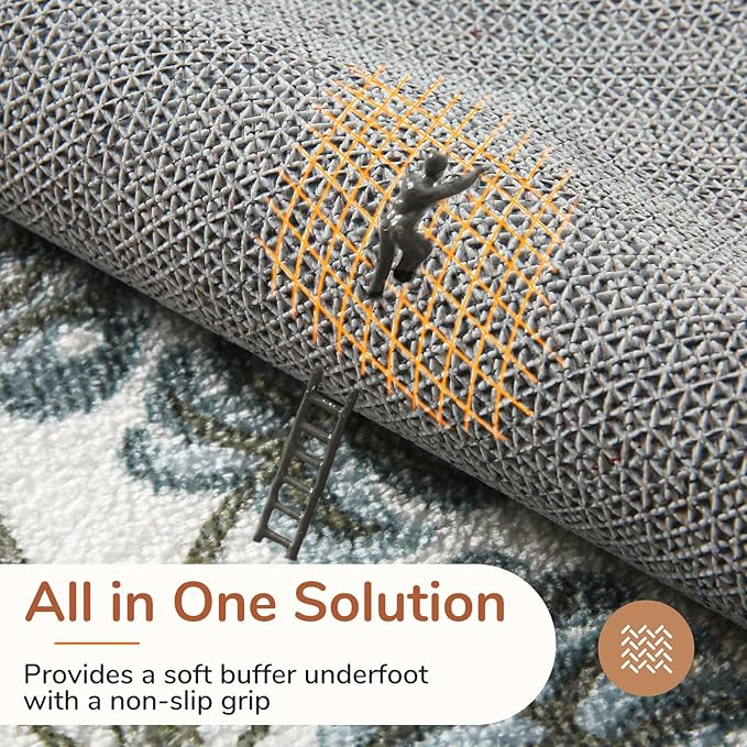 OPPODREAM Animal Soft Area Rugs 5x7, Washable Beige Rug with Non Slip Backing, 5 x 7 Faux Cashmere Low-Pile 5x7 Carpet