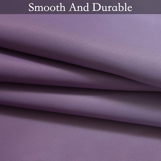 SimpleHome Ombre Room Darkening Curtains for Living Room, Light Blocking Gradient Purple to Gray White Thick Thermal Insulated Grommet Window Curtains/Drapes for Bedroom, 2 Panels, 52x72 inches Length