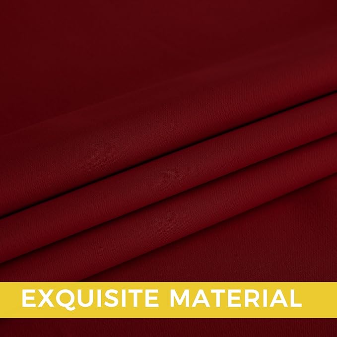 NICETOWN Room Darkening Draperies Curtains Panels, 2 Panels Burgundy Red W52 x L84
