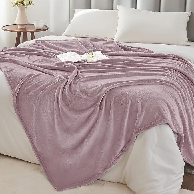 BEDELITE Fleece Blanket Twin Size Dusky Violet Throw Blankets for Couch & Bed, Luxury Plush Cozy Fuzzy Blanket 60x80 inches, Super Soft Warm Lightweight Throw Blanket for Travel Camping