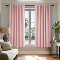 Deconovo Blackout Curtains, Thermal Insulated, W52 x L45 2 Panels, Back Tab, Machine Washable, Room-Darkening Drapes for Bedroom/Living Room Coral Pink