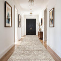 4x10 Washable Hallway Runner Rug - Wide Kitchen Runners Vintage Low Pile Carpet Soft Thin Floor Runner with Rubber Backing for Entryway Bedroom Living Room Home Decor (Beige)