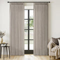 MIULEE Pinch Pleated Thick Linen Curtains 84 Inches Long 2 Panels for Living Room Bedroom, Linen Textured Memory Trained Drapes Pleat Back Tab Light Filtering Taupe Window Curtains with Hooks&Rings