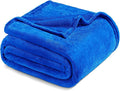 Exclusivo Mezcla Fleece Blankets Queen Size for Bed, Super Soft and Warm, All Season, Cozy, Plush, Lightweight, 90x90 Inches, Cobalt Blue