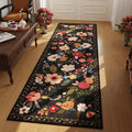 Rugcomf Runner Rug for Hallways Kitchen Rug Non Slip 2'6''x8' Washable Runner Rugs with Rubber Backing Soft Floral Carpet Runner for Hallways, Kitchen, Laundry, Bedroom, Bathroom(Black)