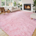 Area Rugs 10x14 Living Room, Shaggy Carpet Soft Plush Furry Bedside Rug Large Area Rugs for Bedroom Kids Girls Boys Home Decor Anti Slip(10 x 14, Pink)