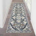 HEBE Hallway Runner Rug 2'x6' Washable Vintage Distressed Area Rugs Non Slip Laundry Rug Runner Boho Floor Carpet Runners for Hallways Entryway Laundry Room Kitchen Bathroom