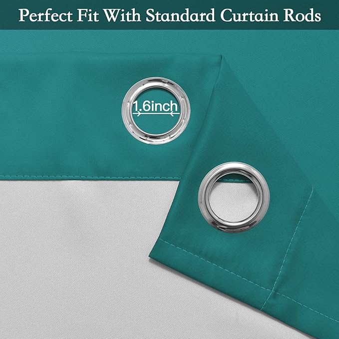SimpleHome Ombre Room Darkening Curtains 82 inches Length for Bedroom,Grommet Gradient Light Blocking Teal Window Curtains for Living Room,2 Panels, 52x82 inches