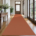 KOZYFLY Extra Long Runners for Hallways 3x18 ft Washable Kitchen Runner Non Slip Rubber Backed Hallway Rug Cotton Entryway Runner Rug Floor Carpet for Indoor Hall, Kitchen, Stair, Orange/Tan