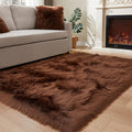 EasyJoy Ultra Soft Fluffy Shaggy Area Rug Faux Fur Rug Chair Cover Seat Pad Fuzzy Area Rug for Bedroom Floor Sofa Living Room (4 x 6 ft Rectangle, Coffee)