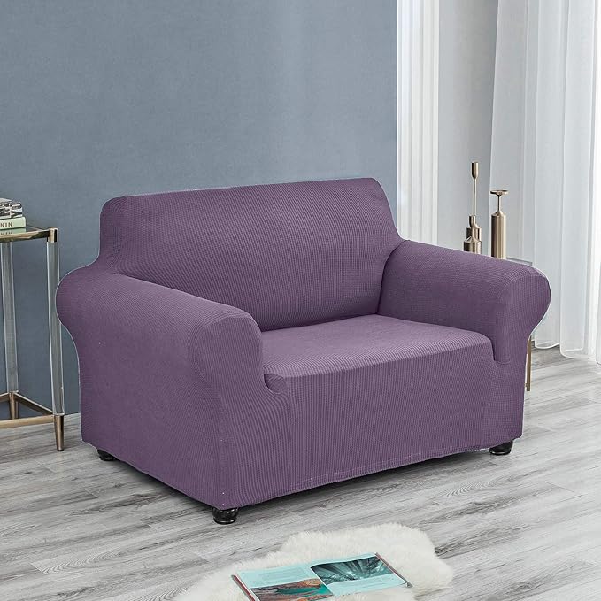 Joccun Stretch Chair Couch Cover,1-Piece Sofa Slipcover Spandex Jacquard Fabric Sofa Covers with Elastic Bottom,Washable Furniture Protector for Dogs,Cats,Kids(Armchair,Grapeade)