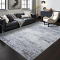 Toneed 5x7 Area Rugs for Living Room Bedroom Dining Room Washable Rug Modern Abstract Non Slip Low Pile Soft Rug Grey