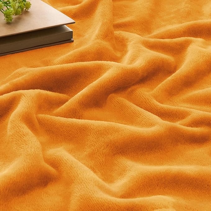 BEDELITE Fleece Blanket King Size Blankets for Bed, Luxury Plush Cozy Fuzzy Blanket 108x90 inches, Super Soft Warm Lightweight Throw Blanket All Seasons Suitable, Burnt Orange