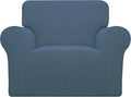 Easy-Going Stretch Chair Sofa Slipcover 1-Piece Couch Sofa Cover Furniture Protector Soft with Elastic Bottom for Kids, Pet. Spandex Jacquard Fabric Small Checks (Chair, Bluestone)