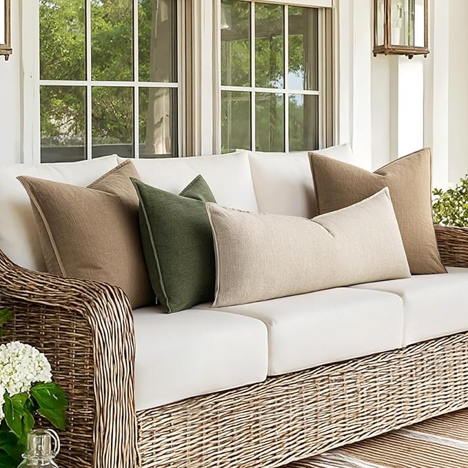 MIULEE Decorative Long Lumbar Throw Pillow Cover for Bed 14x36 Natural Beige Boho Farmhouse Neutral Couch Pillowcase Pack of 1 Accent Modern Sofa Cushion Livingroom Home Decor (Covers Only)