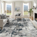 XLUEZ 8x10 Area Rugs for Living Room, Washable Modern Abstract Large Area Rug Neutral Soft Non Slip Kids Rug Stain Resistant Indoor Carpet for Bedroom Nursery Dining Room Playroom(BlackGrey, 8'x10')