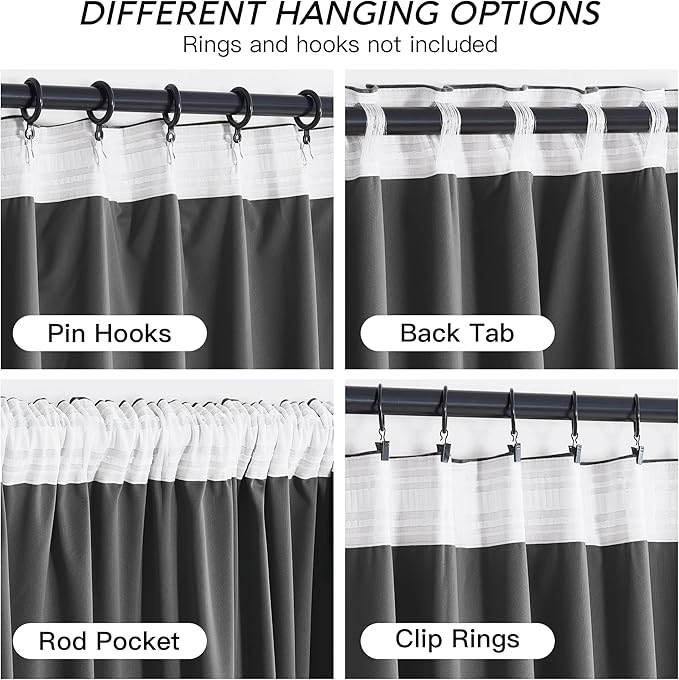 RYB HOME Grey Velvet Curtains 84 inches - Super Soft Blackout Curtains Thermal Insulated Drapes Heat Block Window Panels for Living Room Bedroom Studio, Wide 52 x Long 84, Grey, 2 Panels