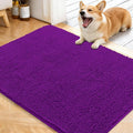 OLANLY Dog Door Mat for Muddy Paws 40x32, Absorbs Moisture and Dirt, Absorbent Non-Slip Washable Doormat, Quick Dry Chenille Mud Mat for Dogs, Entry Indoor Entryway Carpet for Inside Floor, Purple