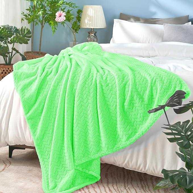 inhand Mint Green Fleece Throw Blanket for Couch, Super Soft Flannel Blanket, Lightweight Fuzzy Blankets Sofa Bed Office, Washable Cozy Plush Fleece Blankets&Throw for All Season(50x60 Inches)