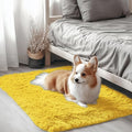 OLANLY 2x3 Machine Washable Small Bedside Rug, Soft Fluffy Shaggy Entryway Throw Rugs for Bedroom, Living Room, Indoor Floor Carpet for Kids Girls and Boys, Nursery Rooms, Home Decor Aesthetic, Yellow