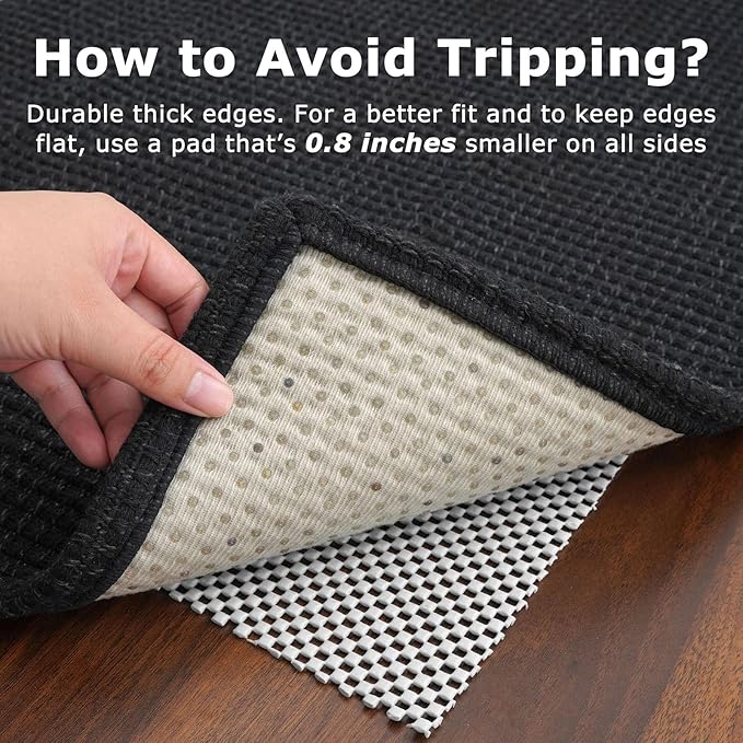 KOZYFLY Long Runners for Hallways 2x12 ft Washable Kitchen Runner Non Slip Rubber Backed Hallway Rugs Cotton Entryway Runner Rug Floor Carpet for Indoor Hall, Backdoor, Kitchen, Black/Dark Grey