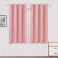 LEMOMO Pink Blackout Curtains 66 x 63 Inch Length/Set of 2 Curtain Panels/Thermal Insulated Room Darkening Blackout Curtains for Bedroom
