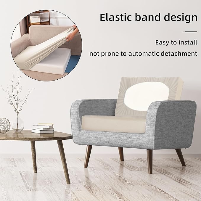 8Pcs Stretch Patio Cushion Covers,Outdoor Couch Covers Replacement,Outdoor Couch & Sofa Slipcovers,for Patio Furniture Cushion Covers,Washable Reusable urniture Protector(Beige,8PCS)