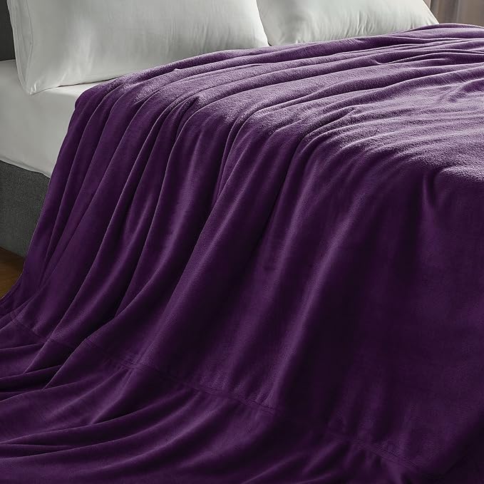 BEDELITE Big Fleece Blanket - 120" x 120" (10' x 10'), Super Soft Fluffy Fuzzy Oversized King Blanket for Bed, Couch, Sofa, Camping,Fits Whole Family,Purple