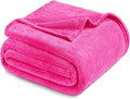 Exclusivo Mezcla Fleece Blanket Twin Size for Bed, Super Soft and Warm, All Season, Cozy, Plush, Lightweight, 60x80 Inches Hot Pink