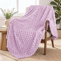 Exclusivo Mezcla Fleece Throw Blanket for Couch, Extra Large Fuzzy Lilac Purple Bed Blankets, Soft Cozy Plush Sofa Throws for All Seasons, 50x70 Inches