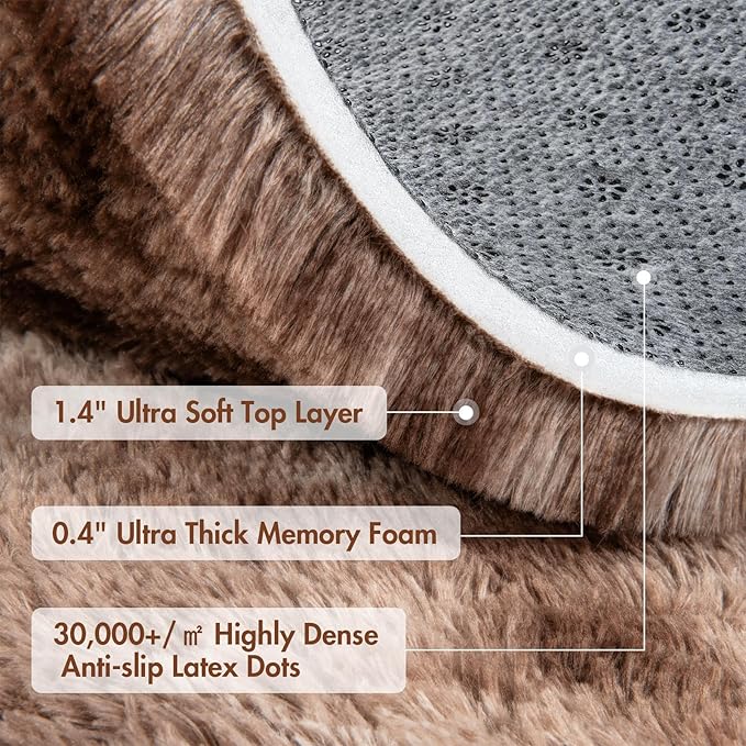 6x9 Ft Large Shag Brown Area Rug for Living Room, Tie-Dyed Ultra Soft Fluffy Furry Rugs for Bedroom Indoor Floor, Aesthetic Carpet for Kids Home Decor (Coffee)