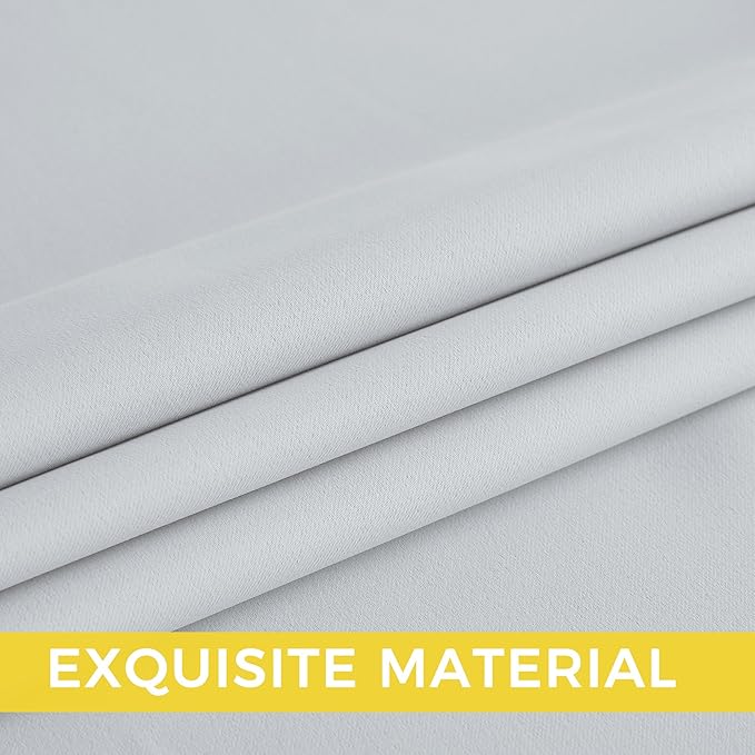NICETOWN Room Darkening Draperies Curtains Panels, 2 Panels Greyish White W52 x L102