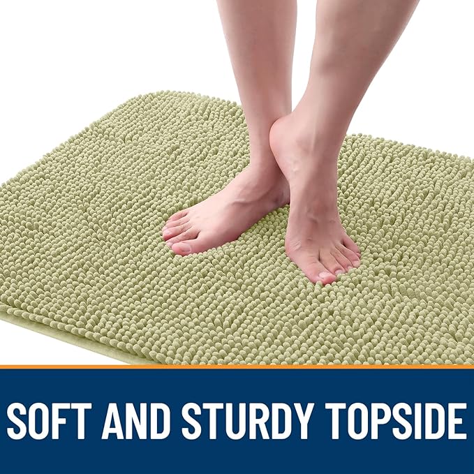 OLANLY Dog Door Mat for Muddy Paws 54x24, Absorbs Moisture and Dirt, Absorbent Non-Slip Washable Doormat, Quick Dry Chenille Mud Mat for Dogs, Entry Indoor Entryway Carpet for Inside Floor, Vanilla